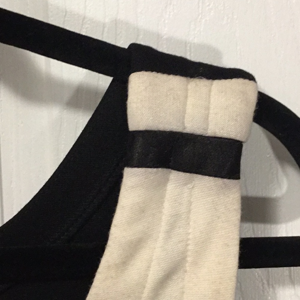 YOANA BARASCHI Black White Stretch Colorblock Sheath Dress Office Cocktail L - Picture 5 of 11